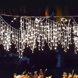 500 LED Curtain Fairy String Lights Cool White - Rear View