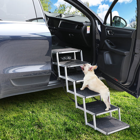 PaWz 6 Steps Dog Ramp Adjustable Height Black-2018816812736712710
