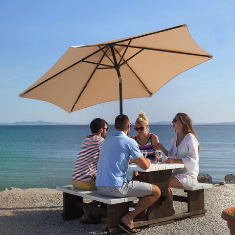 Centra 2.7M LED Outdoor Umbrella Base Stand Khaki-1954802421788184582