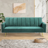 Levede Sofa Bed Convertible Velvet Lounge Recliner Couch Sleeper 3 Seater Green - 45-Degree Angle