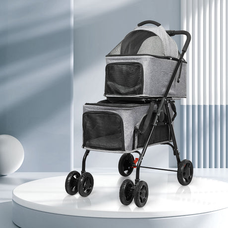 PaWz Two-tier Pet Stroller Double Dog-2006733032664469510