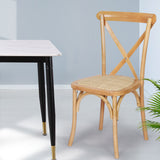 Levede 2X Dining Chairs Cross Back Chair - Rear View