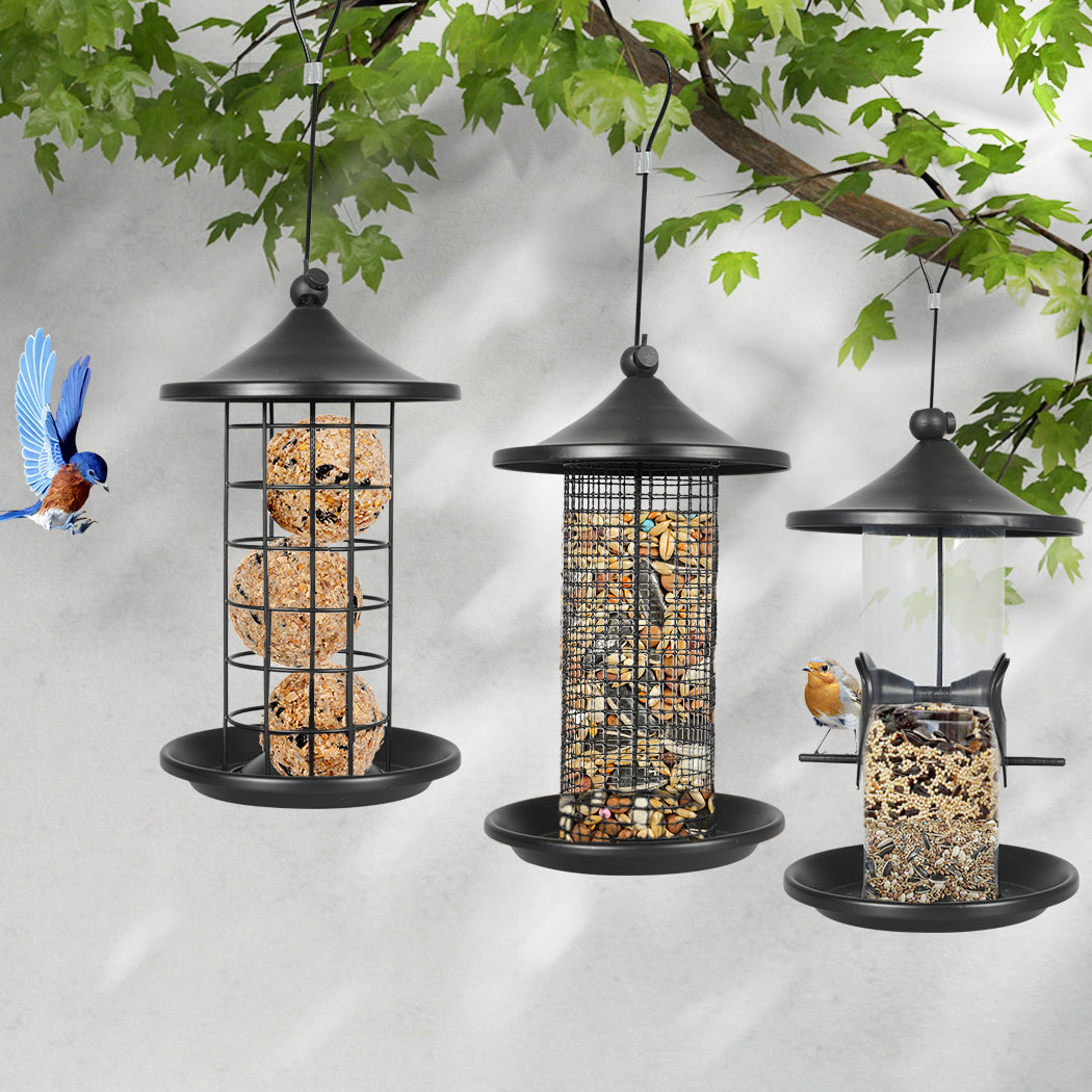 PaWz 3x Bird Feeder Hanging Wild Seed-2018816691559075846