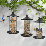 PaWz 3x Bird Feeder Hanging Wild Seed - Rear View