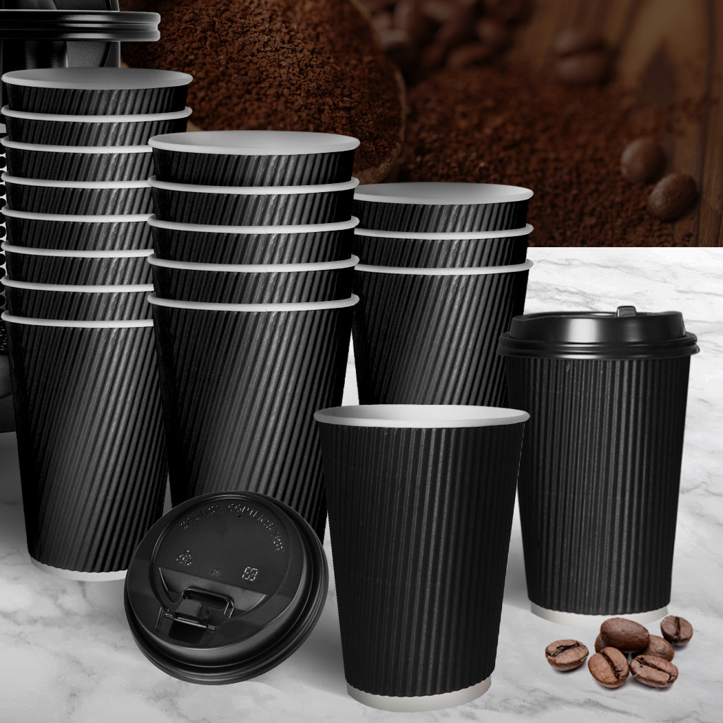 1000 Pcs 16oz Disposable Takeaway Coffee Black-2006733304895770630