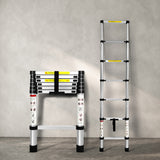 Traderight Multipurpose Ladder Telescopic 2M Silver 2 Meter-2006733178932432902