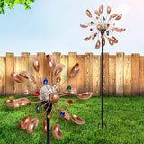 Garden Windmill Solar Light Wind Spinner - Rear View