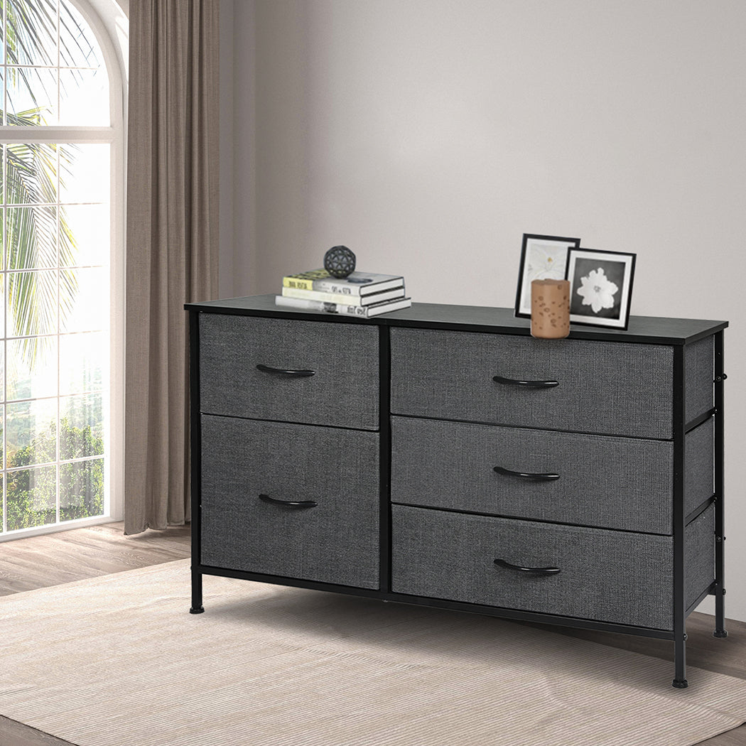 Levede Storage Cabinet Tower Chest Dark Grey-2006733272687710215