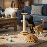 Pawz Cat Scratcher Wooden Scratching Post - Rear View