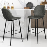 Levede 2x Bar Stool Barstools Counter Grey - Rear View