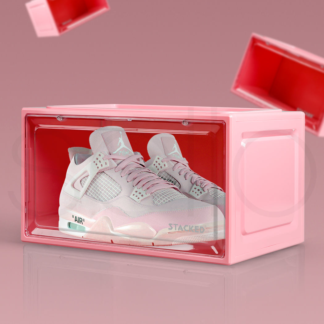 Stacked Sneaker Display Case Stackable Pink-2006733027572584454