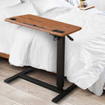 Levede Mobile Standing Desk Foldable Brown Fold-2006733138214129670