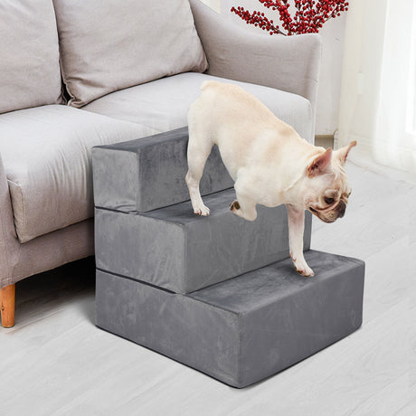 PaWz Pet Stairs 3 Steps Portable Adjustable Medium-1954802513341452294