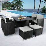 Levede 9PCS Outdoor Table Chair Set - Rear View