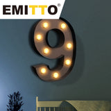 LED Metal Number Lights Free Standing - Rear View