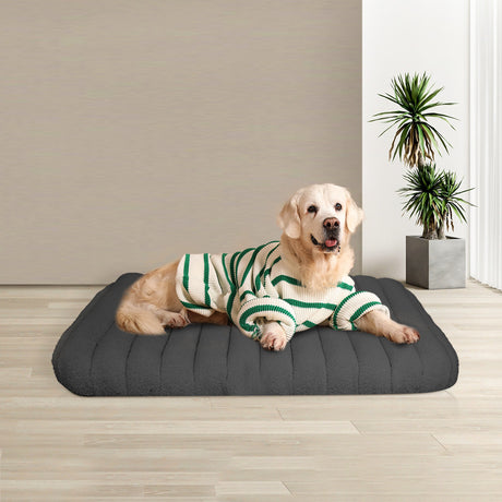 Pawz L Size Orthopedic Dog Bed with Sherpa Plush Removable Cover in Grey-1954802481632514054