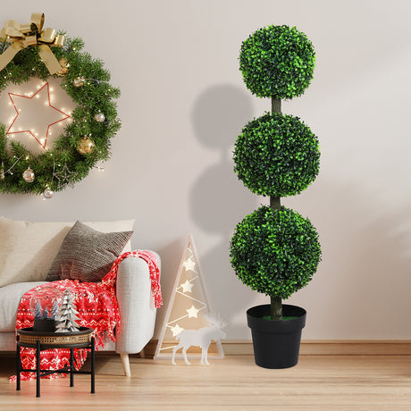 Lambu Artificial Triple Ball Boxwood Trees-1954802441748877318