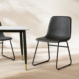 Levede 2x Dining Chairs Kitchen Table Black - Rear View