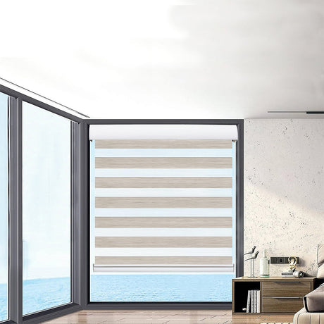Marlow Blackout Zebra Roller Blind Curtains 150x210 Beige-2018816829740421126