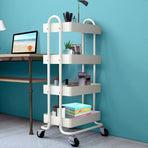 Levede 4 Tiers Kitchen Trolley Cart White-2006733175648292870