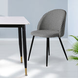 Levede 2x Dining Chairs Kitchen Cafe Black and White-2006733258737455110
