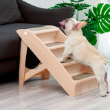 PaWz Pet Ramp Indoor Dog Steps Stair Brown - Rear View
