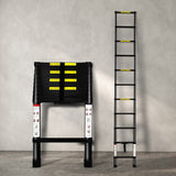Traderight Multipurpose Aluminium Ladder Telescopic 3.2M Black - Rear View