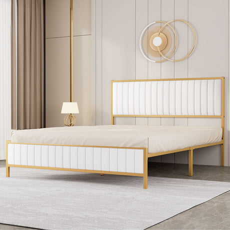 Levede Metal Bed Frame Under Bed Storage Double Beige-2006732901978345478