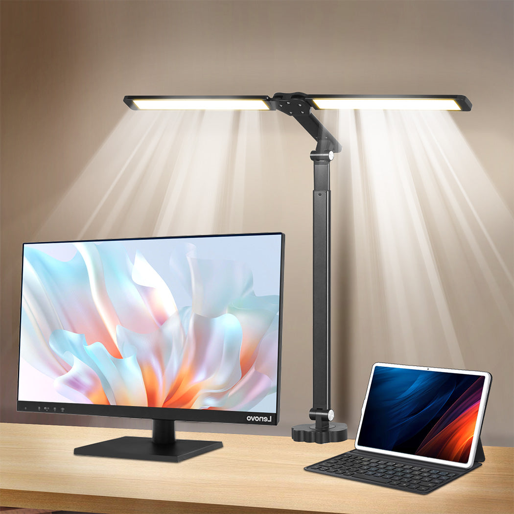 Emitto Double Head LED Desk Lamp Dimmable With Clamp-1954802474728689670