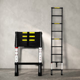 Traderight Multipurpose Aluminium Ladder Telescopic 2.6M Black 2.6 Meter-2006733178764660742