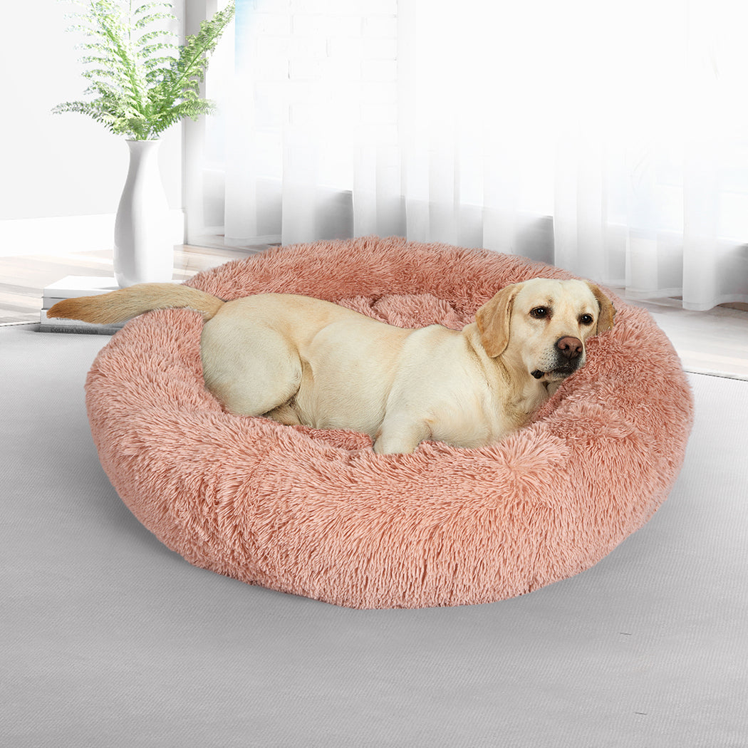 PaWz Pet Bed Cat Dog Donut Nest Calming L Pink Large-2018816656003960838