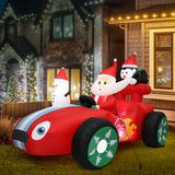 Santaco Christmas Inflatable 2.4M Santa Racing Sleigh-2006733375422992390
