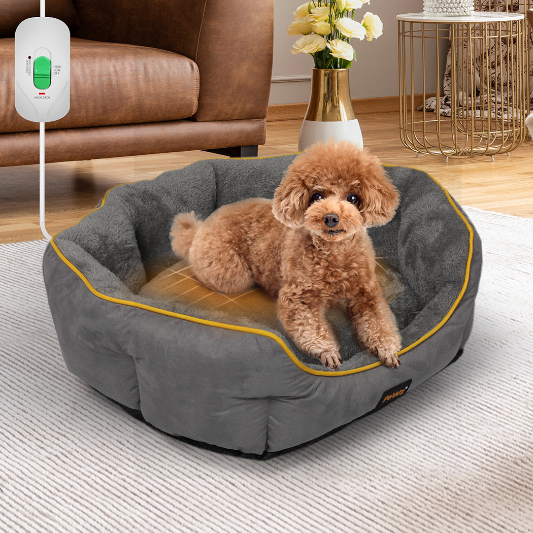 PaWz Electric Pet Heater Bed Heated M Grey Medium-2018816749016846342