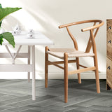 Levede 2x Dining Chairs Wooden Hans Clear - Rear View