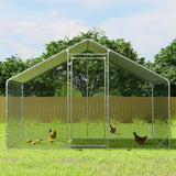 Pawz 200x300x194cm Large Metal Walk-in Chicken Coop Cage - Rear View