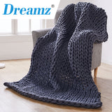 Dreamz Knitted Weighted Blanket Chunky Dark Grey Queen 9KG - Rear View