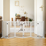 PaWz Wooden Pet Gate Dog Fence Safety White 6 Panels - Rear View