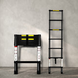 Traderight Multipurpose Aluminium Ladder Telescopic 2M Black 2 Meter-2006733179096010758