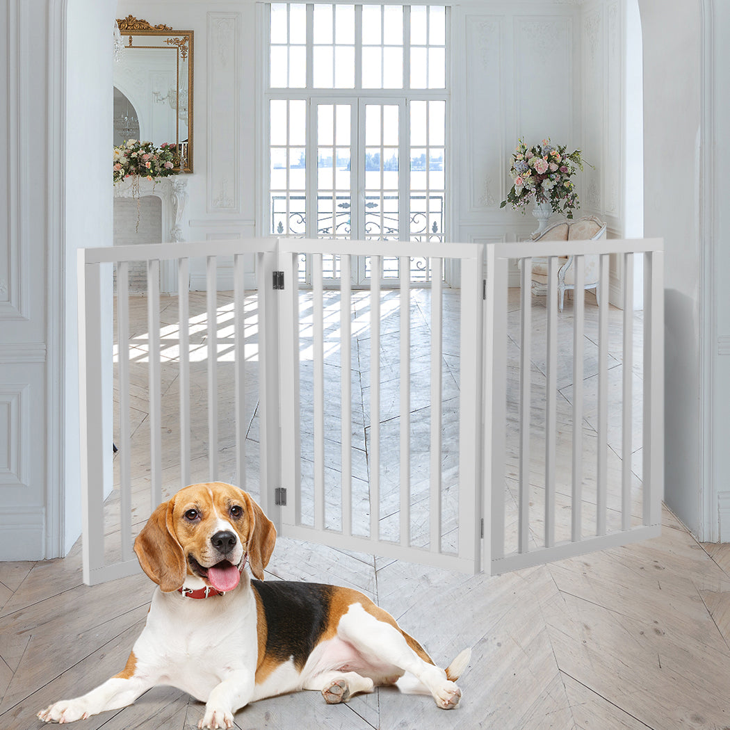 Wooden Pet Gate Dog Fence Retractable White 2000x 3MM-2018816780570595334