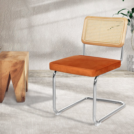 Levede 2xRattan Chair Dining Chairs Orange-2006733276517109766