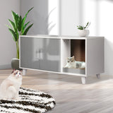 PaWz Enclosed Cat Litter Cabinet Box Grey - Rear View