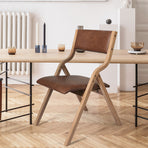 Levede 8x Dining Chairs Foldable PU Tan-2018816930617626630