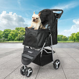 PaWz Large Pet Stroller Dog Cat Carrier Black - Rear View