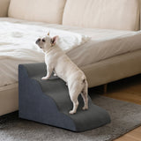 Pawz 4 Steps Pet Stairs Dog Ramp High Density Foam Grey - Rear View