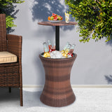 Levede Cooler Ice Bucket Table Bar Outdoor Black and brown - Rear View