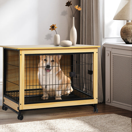 PaWz Wooden Wire Dog Kennel Side End L Large-2018816896866062342