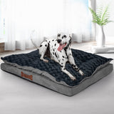 Dog Calming Bed Warm Soft Plush Comfy L Grey Large - Rear View