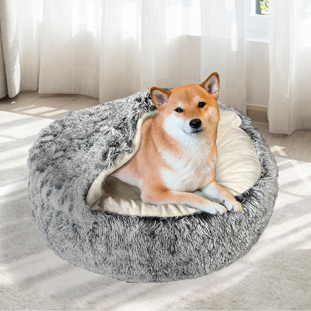 PaWz Pet Dog Calming Bed Warm Soft Plush L Large-2018816754272309254