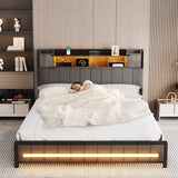 Levede Double Bed Frame with Storage Headboard RGB LED - Rear View