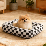 Pawz Dog Bed Calming Pet Plush Bed Soft Washable Bed - Rear View